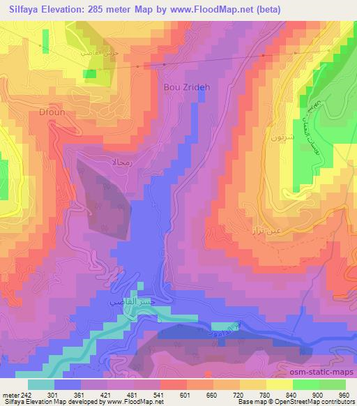Silfaya,Lebanon Elevation Map