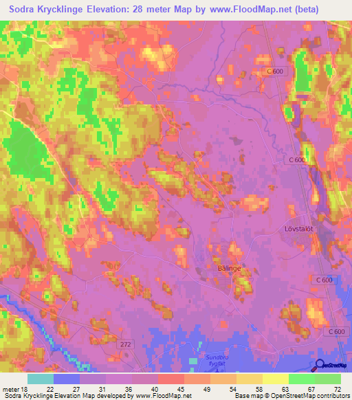 Sodra Krycklinge,Sweden Elevation Map