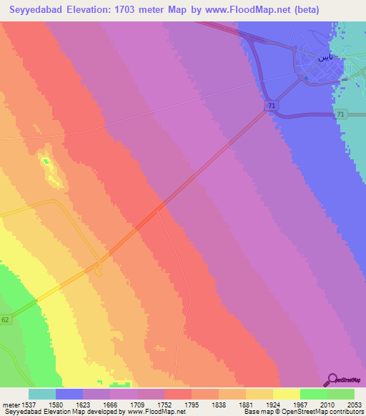 Seyyedabad,Iran Elevation Map