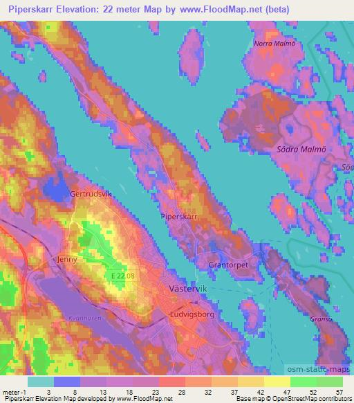 Piperskarr,Sweden Elevation Map