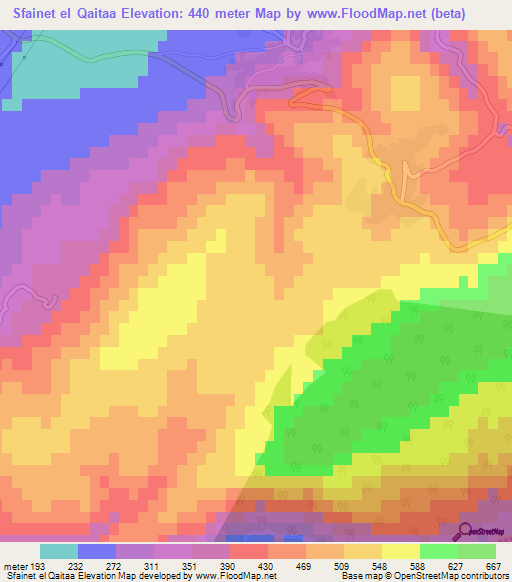 Sfainet el Qaitaa,Lebanon Elevation Map