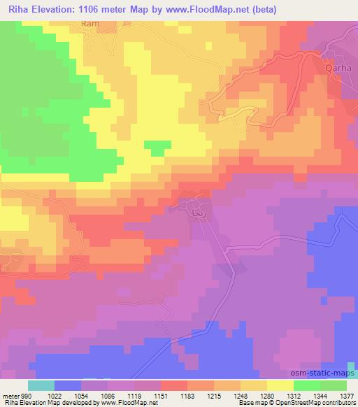 Riha,Lebanon Elevation Map