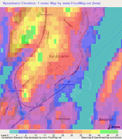 Nynashamn,Sweden Elevation Map