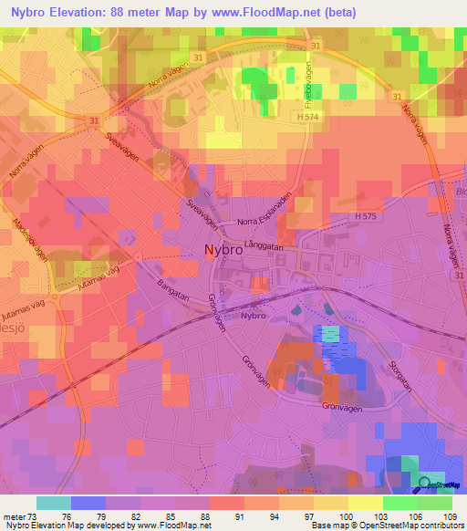 Nybro,Sweden Elevation Map