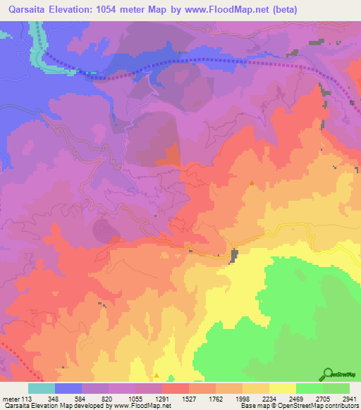 Qarsaita,Lebanon Elevation Map