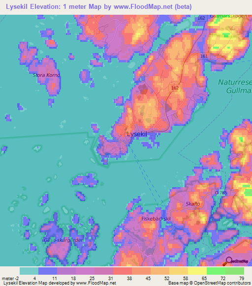 Lysekil,Sweden Elevation Map