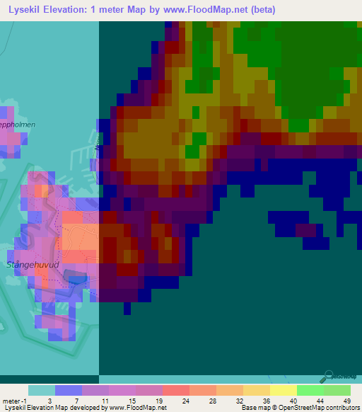 Lysekil,Sweden Elevation Map
