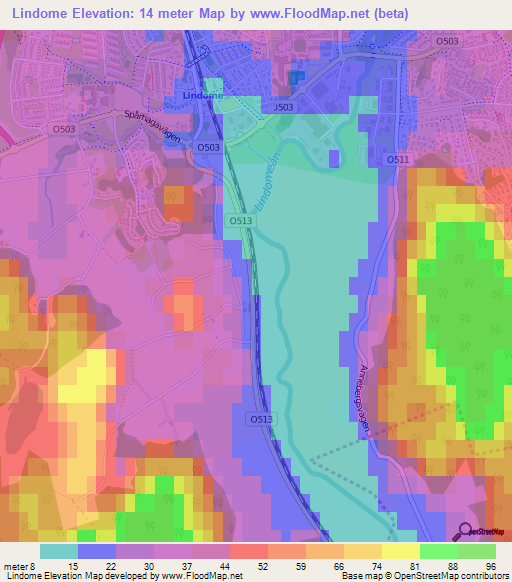 Lindome,Sweden Elevation Map