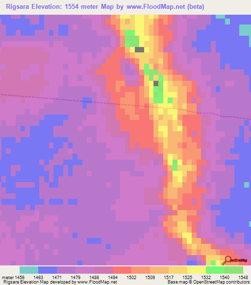 Rigsara,Iran Elevation Map