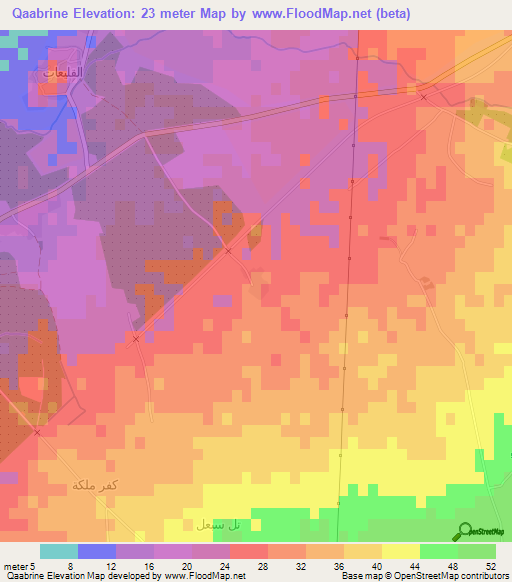 Qaabrine,Lebanon Elevation Map