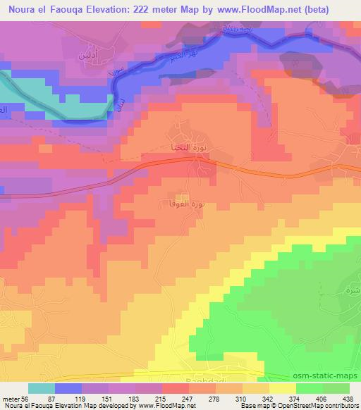 Noura el Faouqa,Lebanon Elevation Map