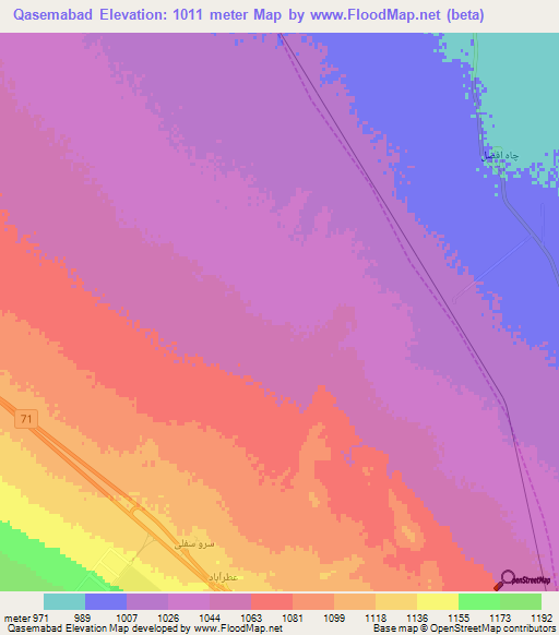 Qasemabad,Iran Elevation Map