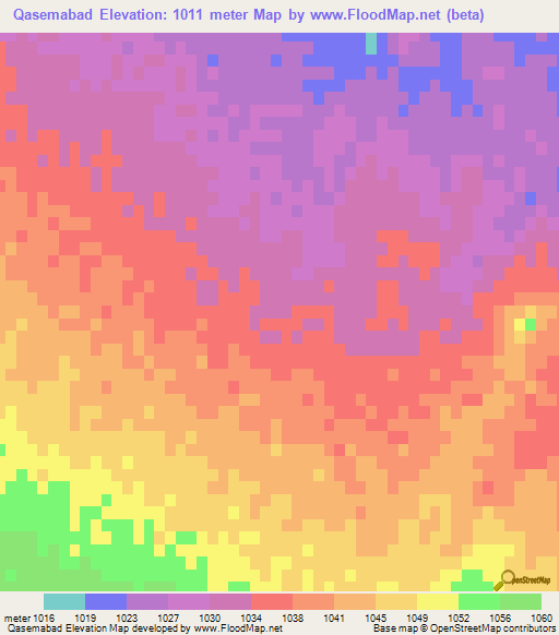 Qasemabad,Iran Elevation Map