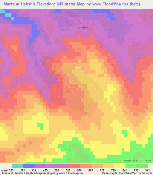 Mazra`at Habshit,Lebanon Elevation Map