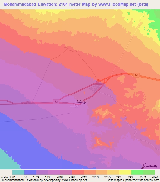 Mohammadabad,Iran Elevation Map