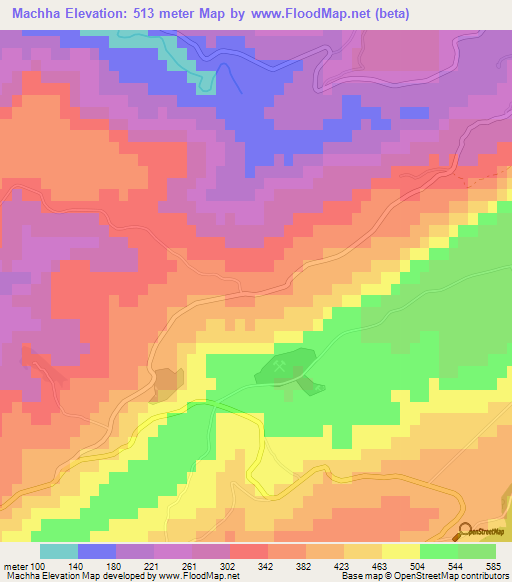 Machha,Lebanon Elevation Map