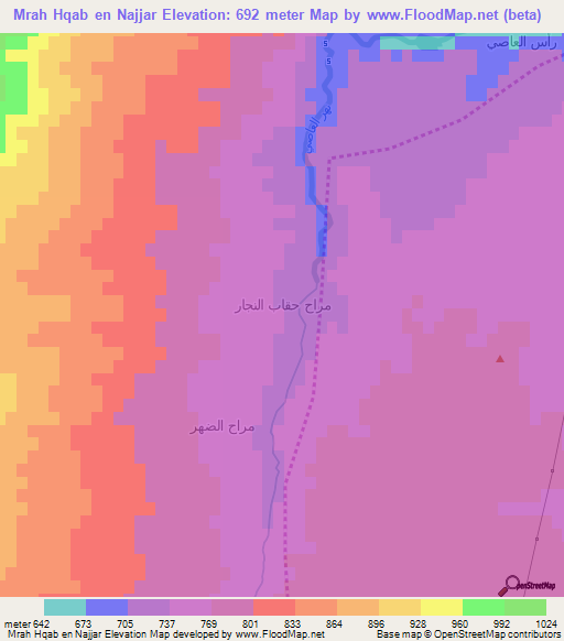 Mrah Hqab en Najjar,Lebanon Elevation Map