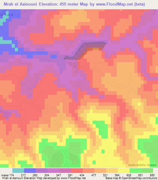 Mrah el Aainouni,Lebanon Elevation Map