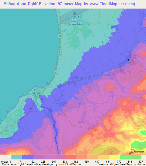 Mafraq Abou Rghif,Lebanon Elevation Map