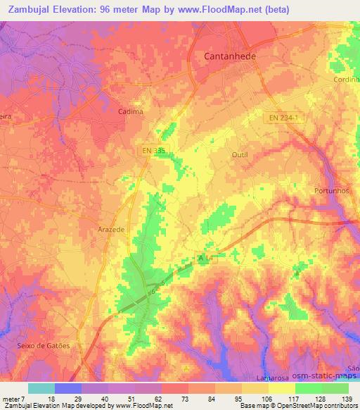 Zambujal,Portugal Elevation Map