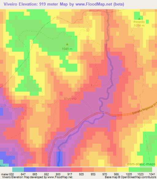 Viveiro,Portugal Elevation Map