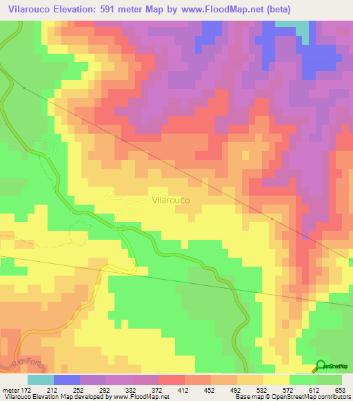 Vilarouco,Portugal Elevation Map