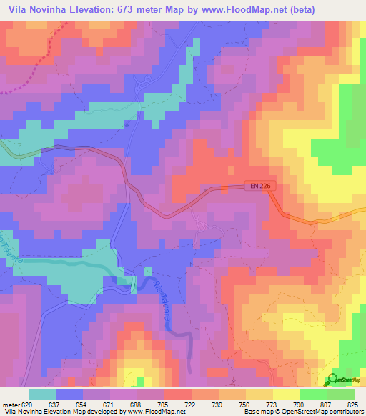 Vila Novinha,Portugal Elevation Map