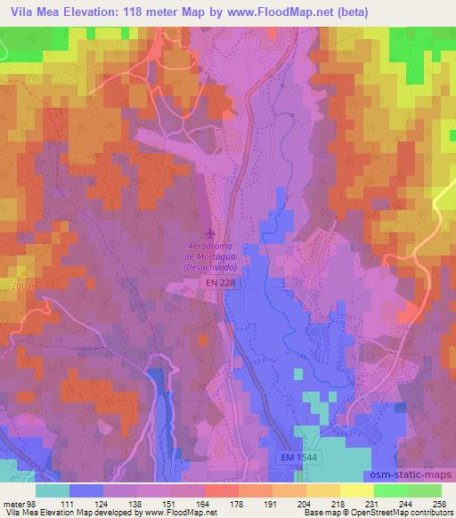Vila Mea,Portugal Elevation Map