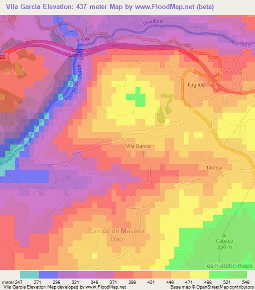 Vila Garcia,Portugal Elevation Map