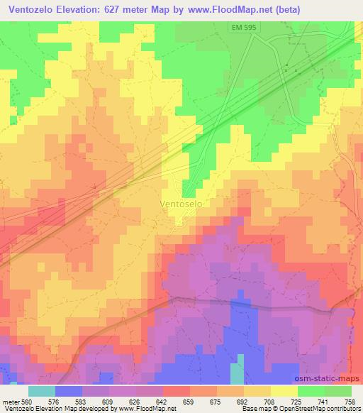 Ventozelo,Portugal Elevation Map