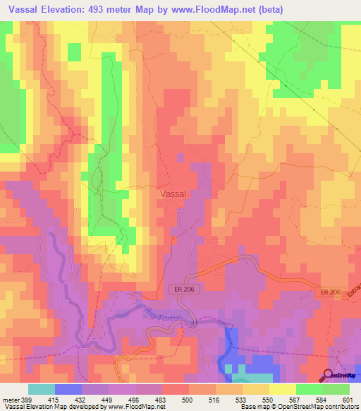 Vassal,Portugal Elevation Map