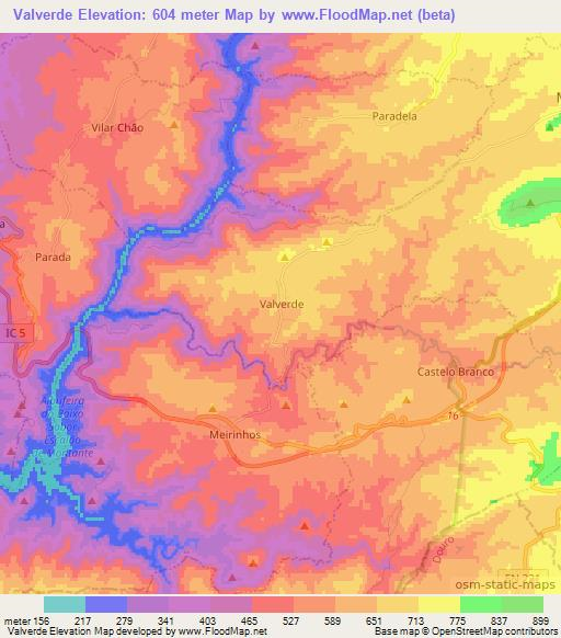 Valverde,Portugal Elevation Map