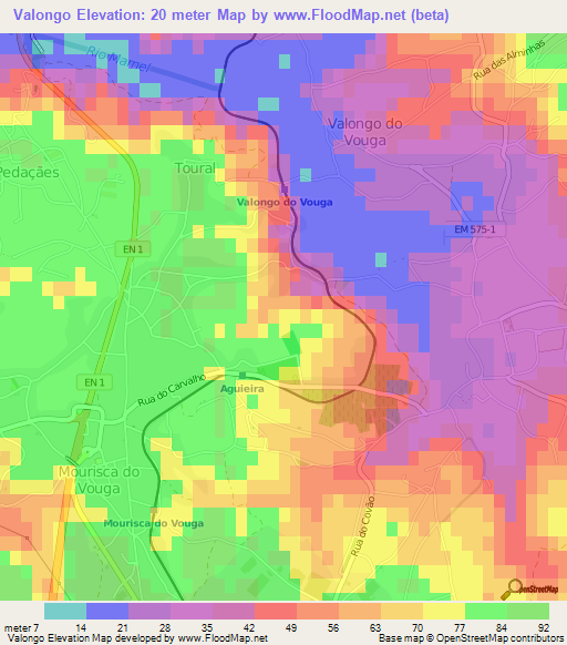 Valongo,Portugal Elevation Map