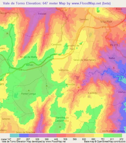 Vale de Torno,Portugal Elevation Map