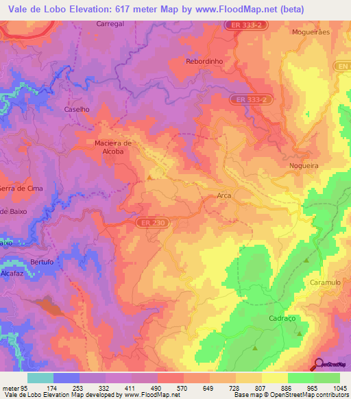 Vale de Lobo,Portugal Elevation Map