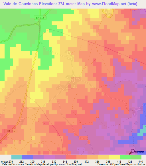 Vale de Gouvinhas,Portugal Elevation Map
