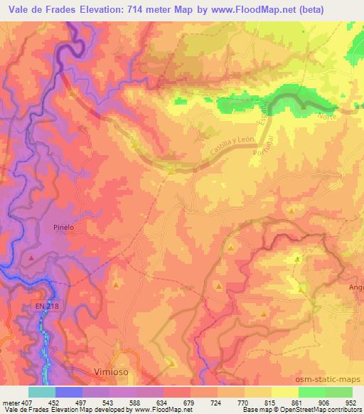 Vale de Frades,Portugal Elevation Map