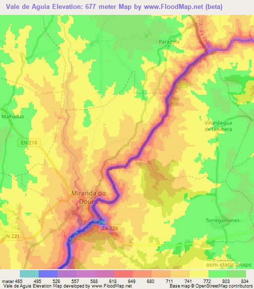 Vale de Aguia,Portugal Elevation Map