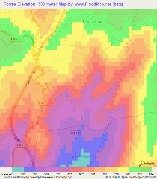 Torres,Portugal Elevation Map