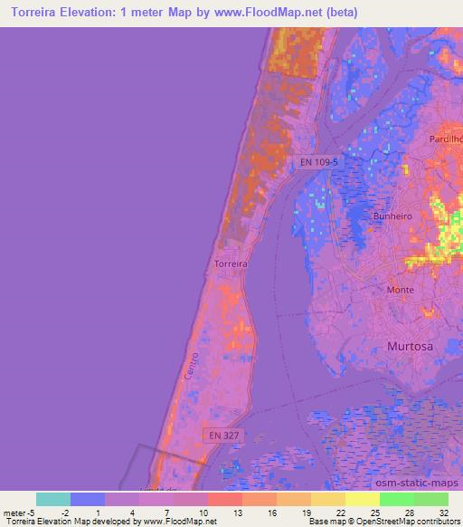 Torreira,Portugal Elevation Map