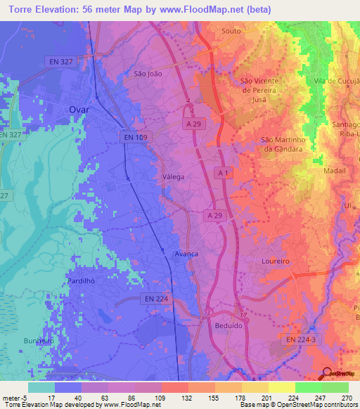 Torre,Portugal Elevation Map