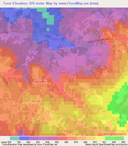 Torre,Portugal Elevation Map