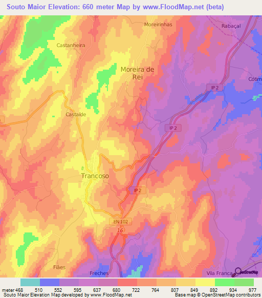 Souto Maior,Portugal Elevation Map
