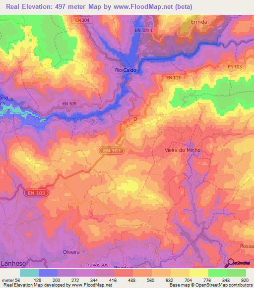 Real,Portugal Elevation Map