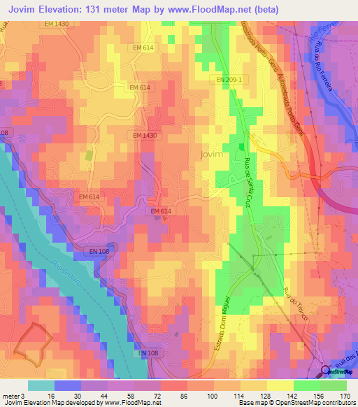 Jovim,Portugal Elevation Map