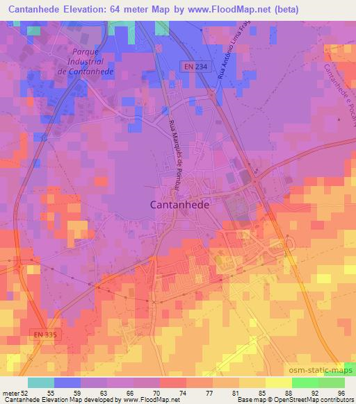 Cantanhede,Portugal Elevation Map