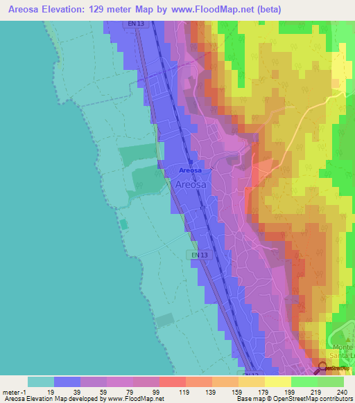 Areosa,Portugal Elevation Map