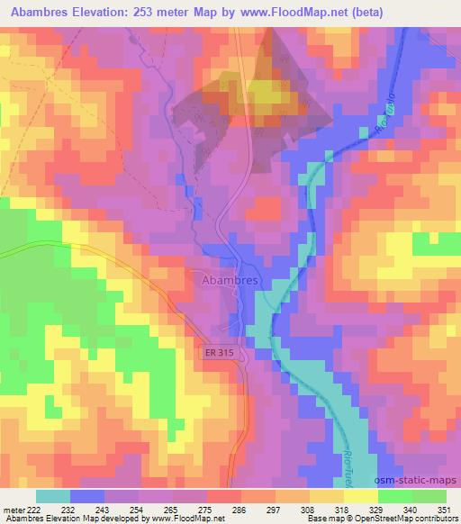 Abambres,Portugal Elevation Map
