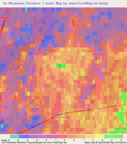 De Westereen,Netherlands Elevation Map