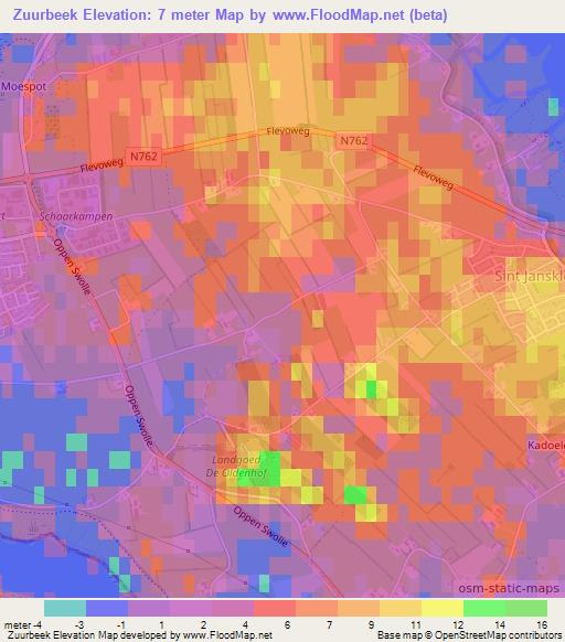 Zuurbeek,Netherlands Elevation Map